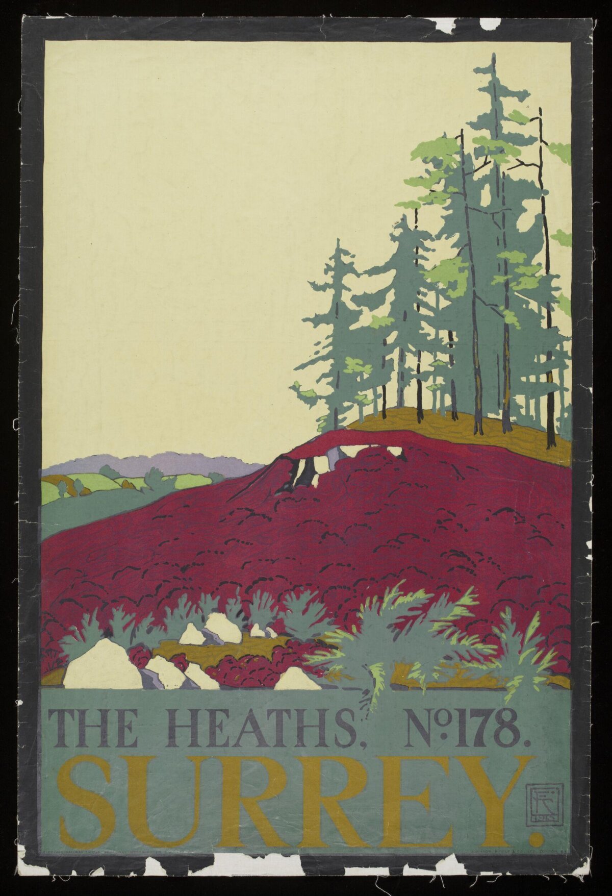 Vintage Surrey Heaths Landscape Poster
