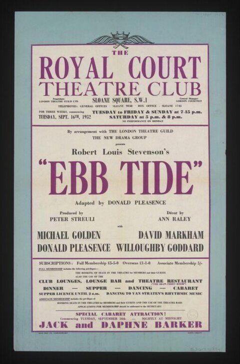 Vintage 1952 Ebb Tide Play Poster