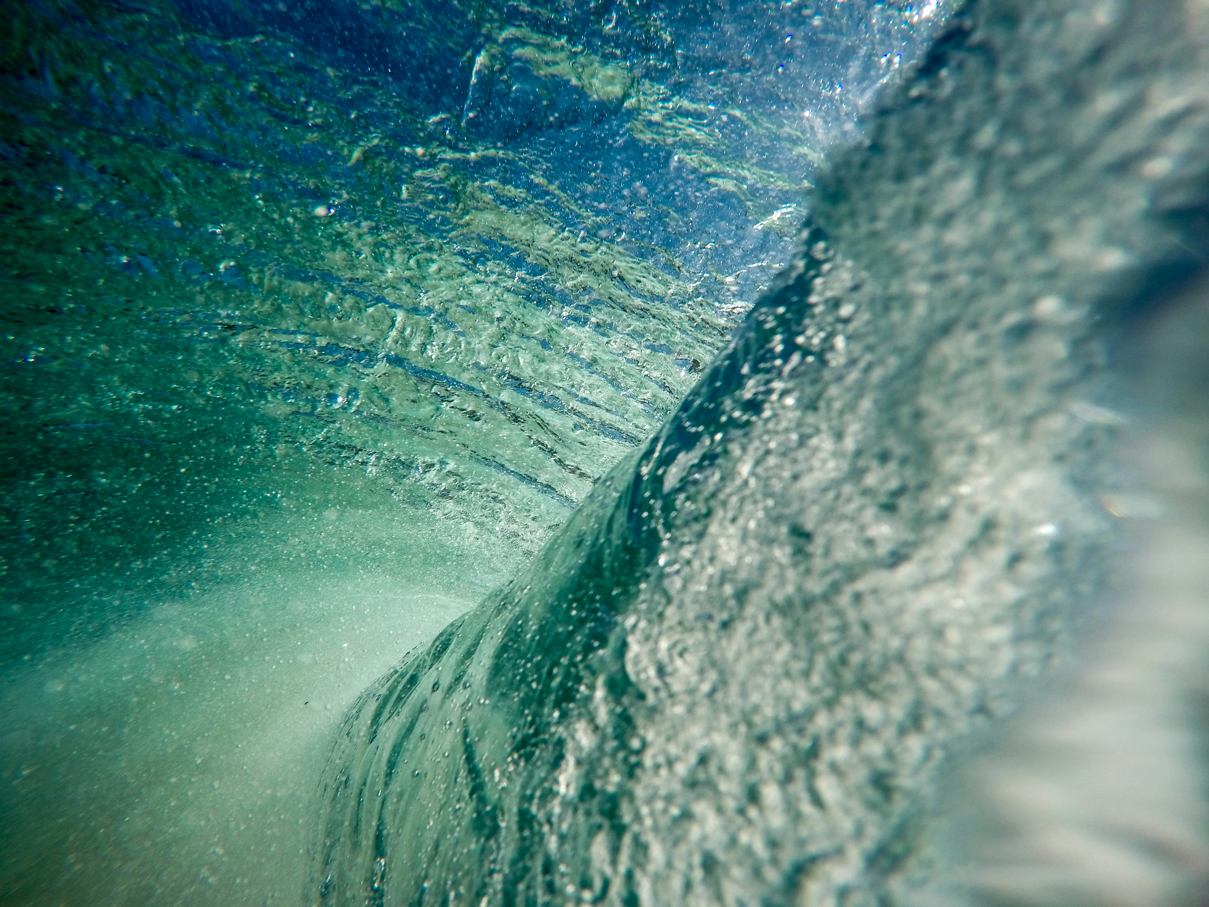 Underwater View of Breaking Ocean Wave