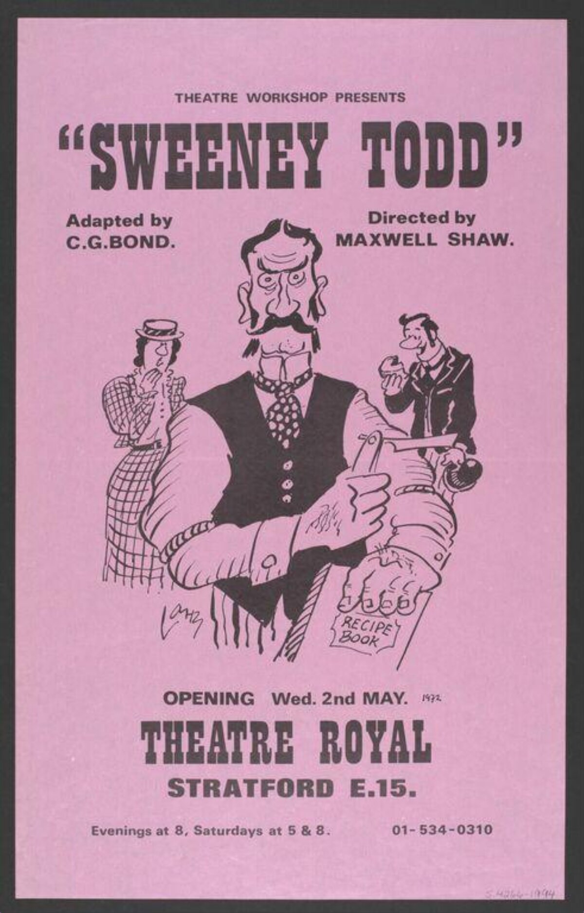 1972 Sweeney Todd Theatre Poster