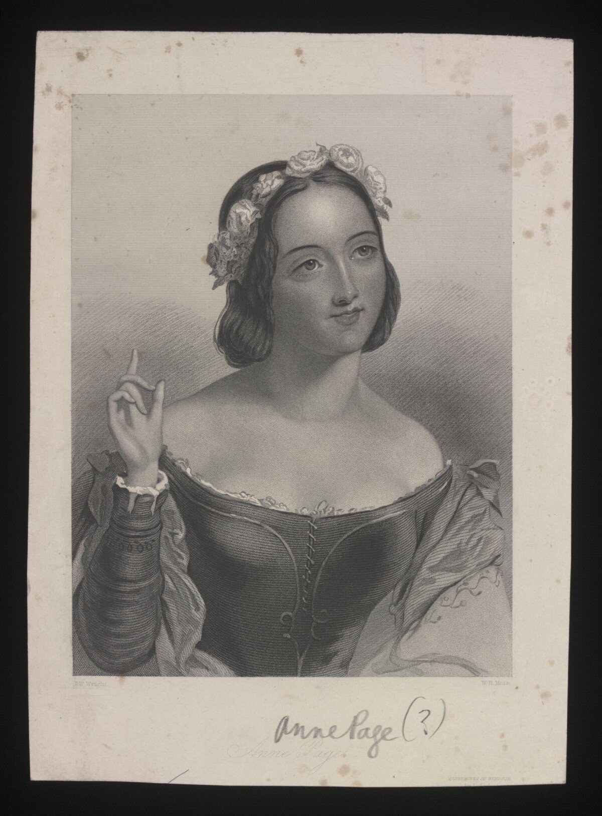 Engraved Portrait of Anne Page