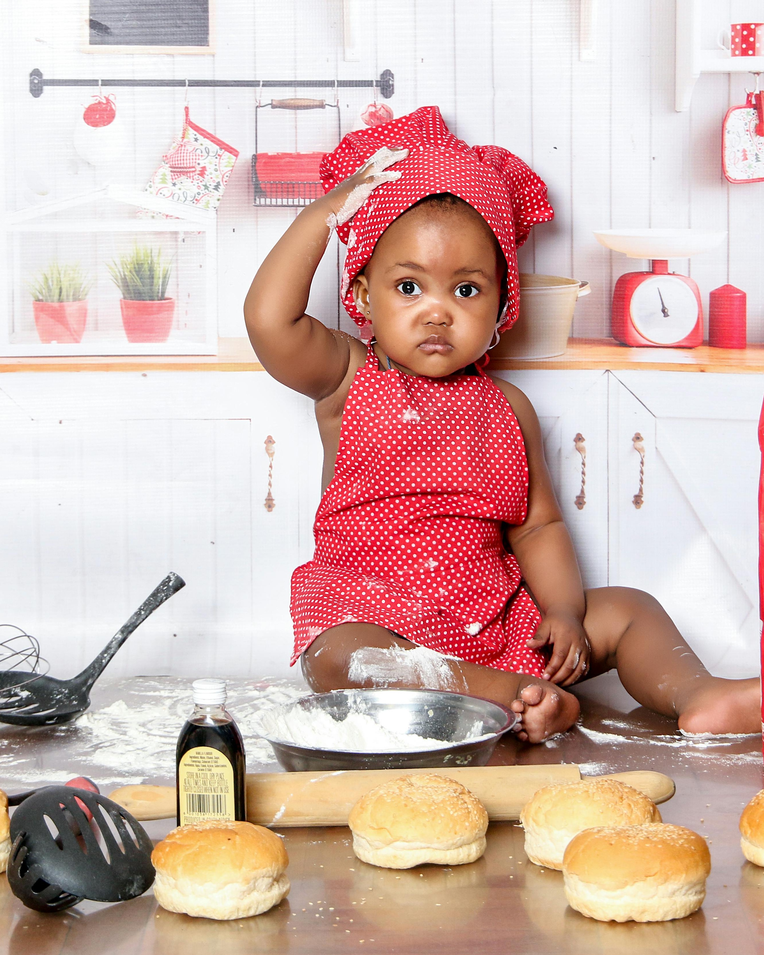 Little Baby Baker in Kitchen