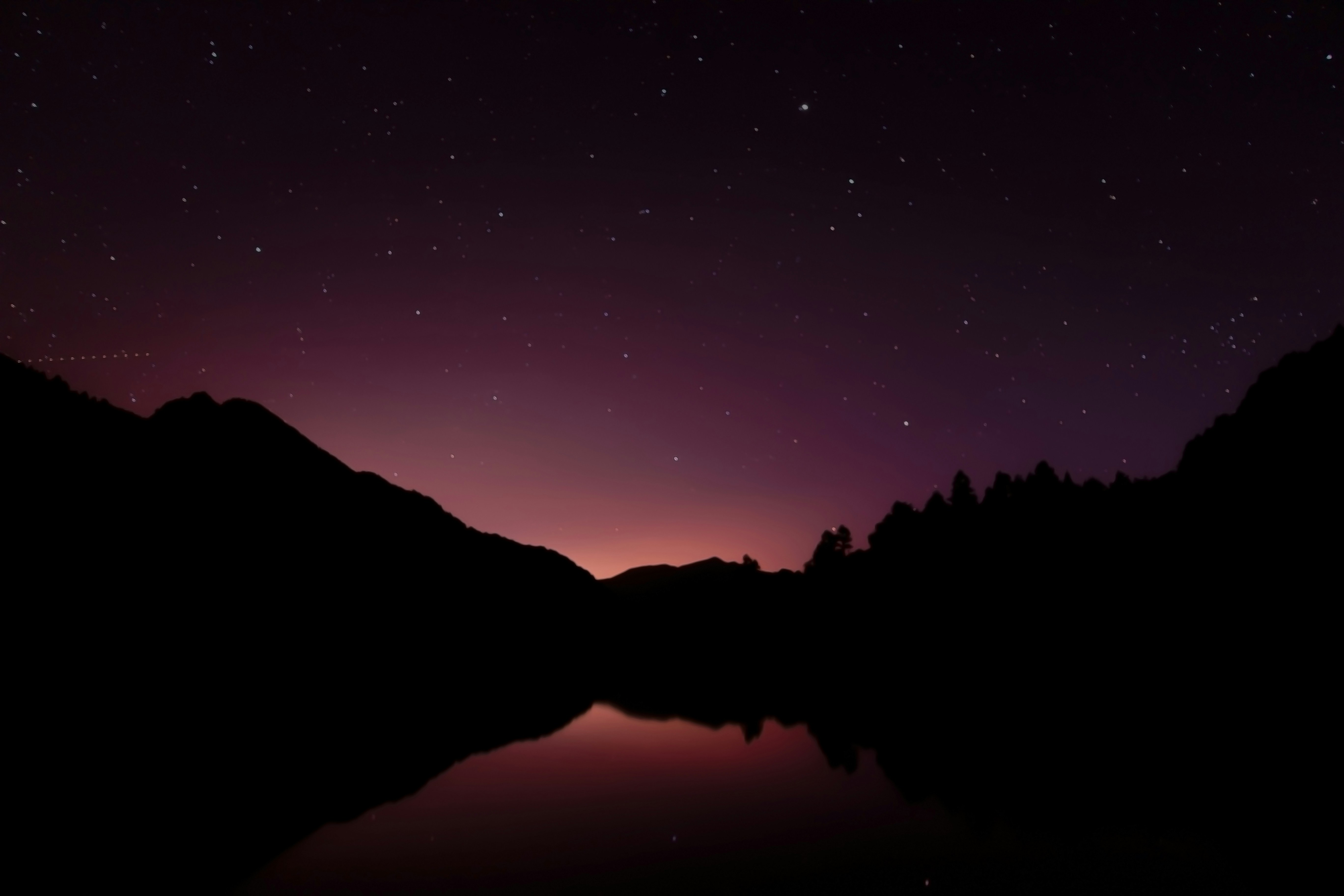 Starry Night Over Mountain Lake