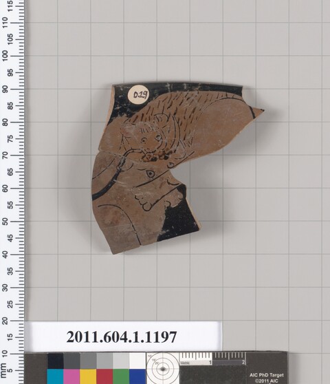 Ancient Pottery Fragment with Animal Drawing
