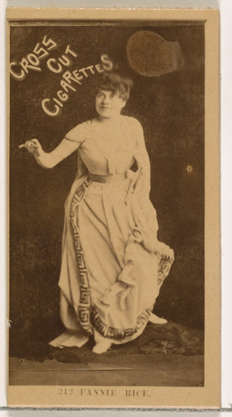 Vintage Fannie Rice Cross Cut Cigarette Card