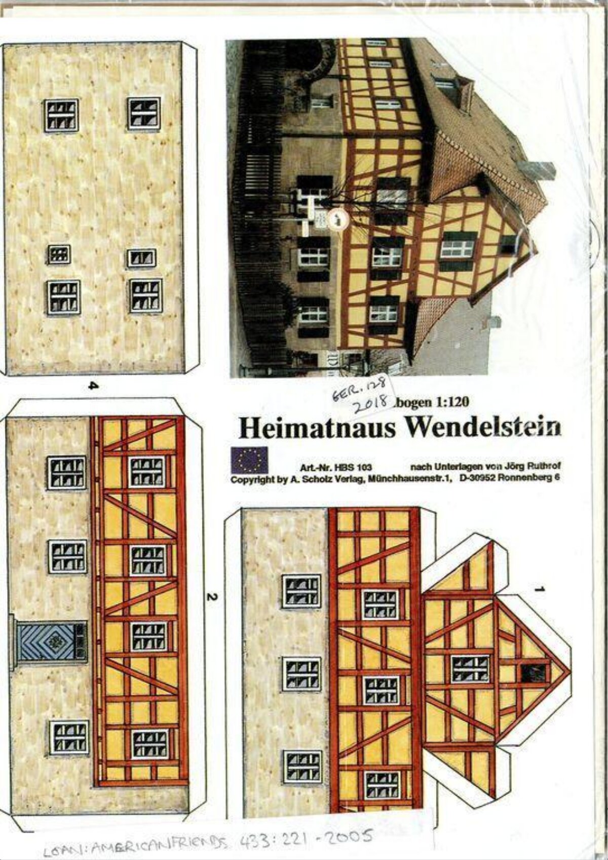 Heimatnaus Wendelstein Paper Model Sheet