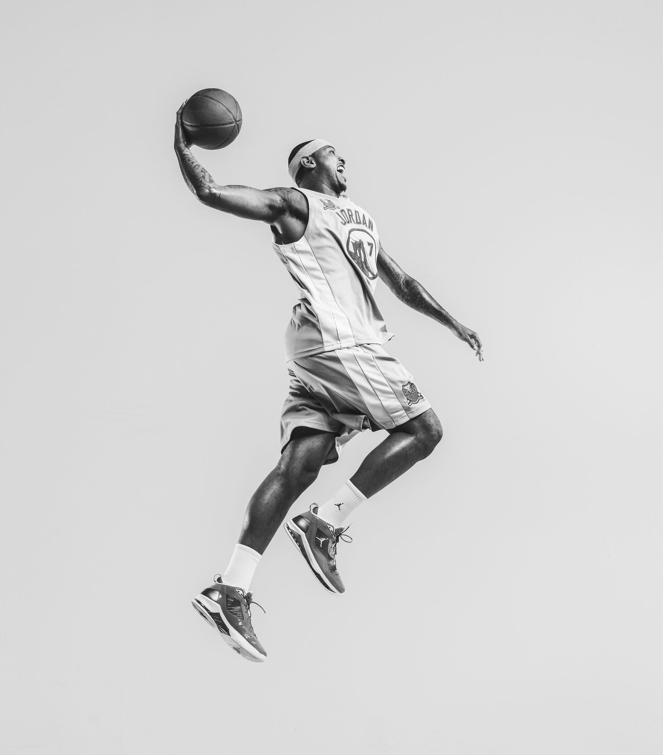 Basketball Player Mid Dunk