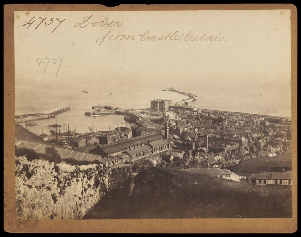 Vintage View of Dover from Castle Calais