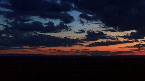 Dusk Sky With Crescent Moon