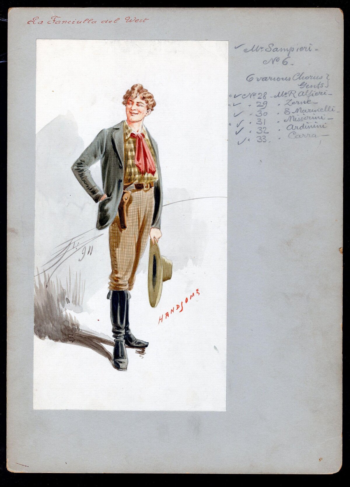 Western Male Costume Design Sketch