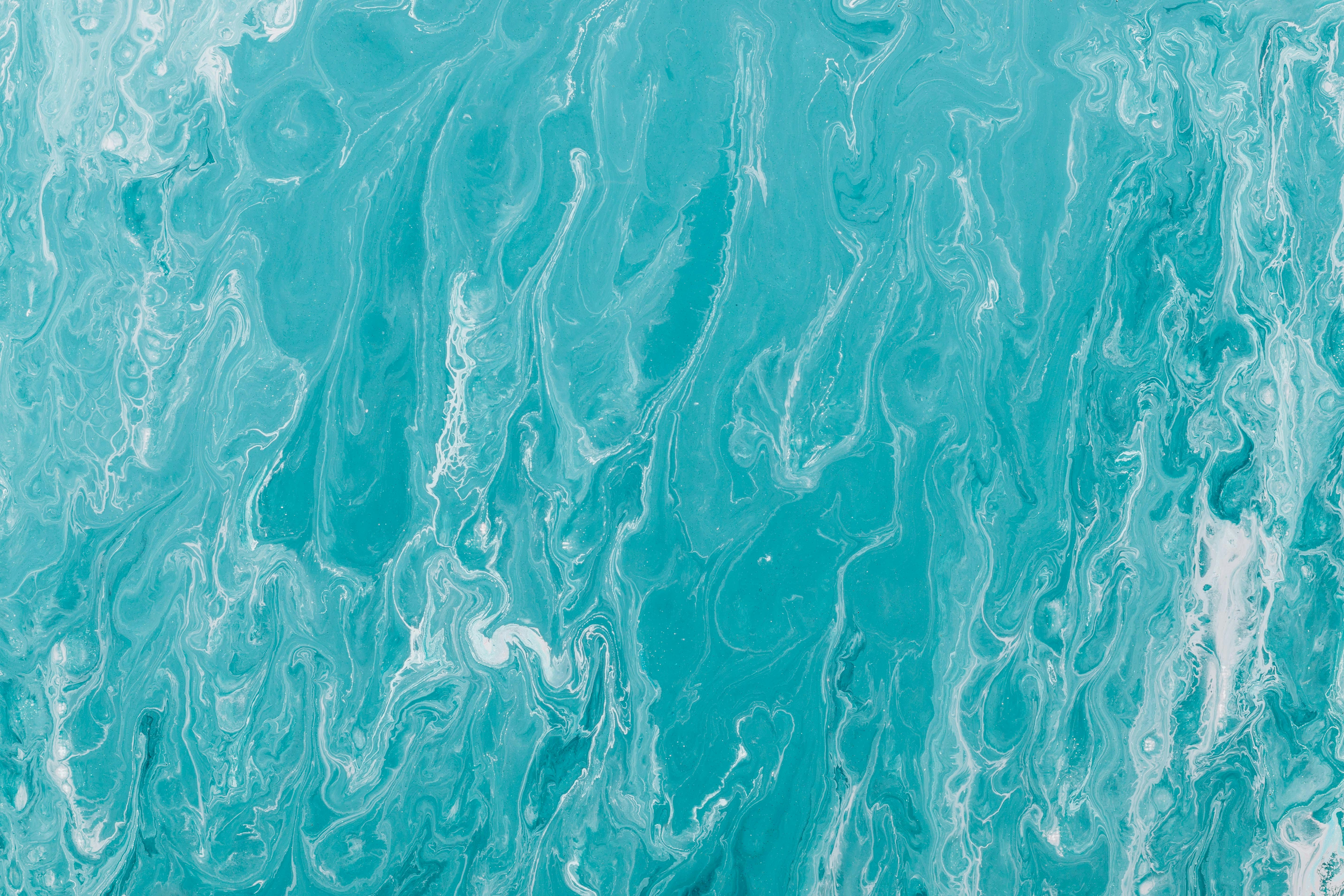 Turquoise Swirled Fluid Marble Texture