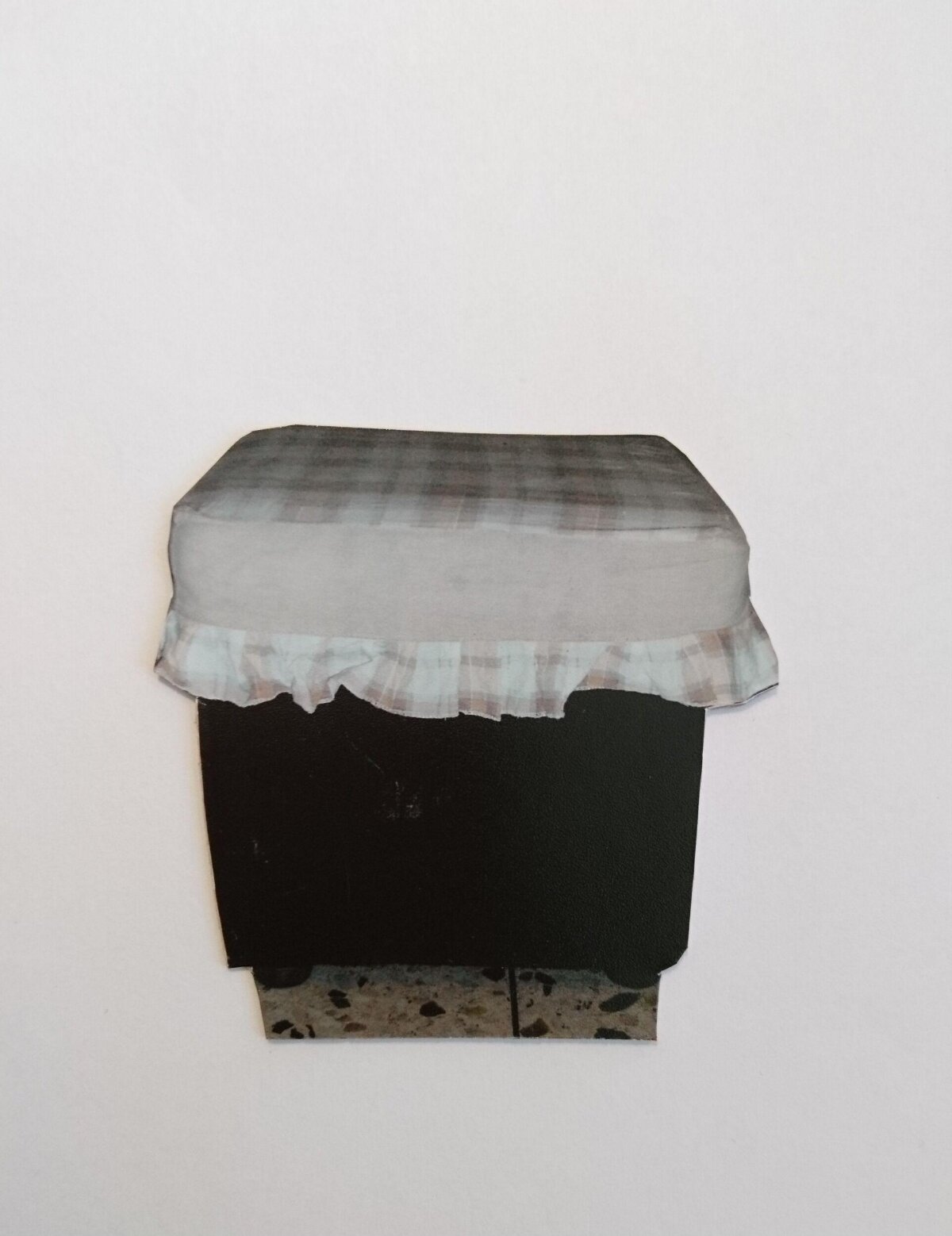 Cloth-Covered Small Stool on White Background — White Backgrounds