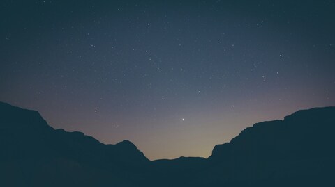 Starry Night Over Mountain Silhouette