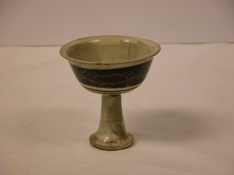 Ancient Carved Porcelain High-stem Cup