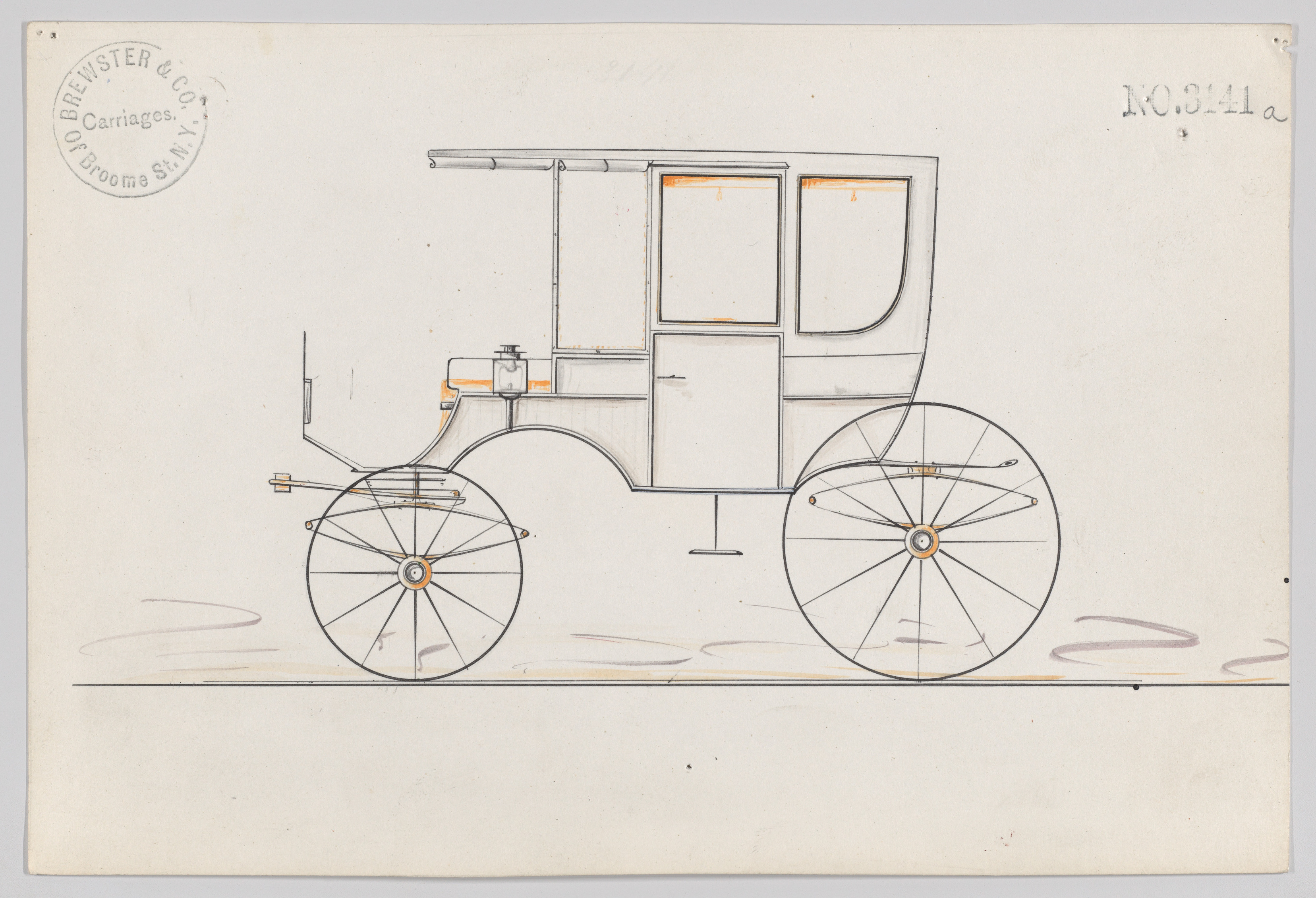 Vintage Horse-drawn Carriage Design Sketch