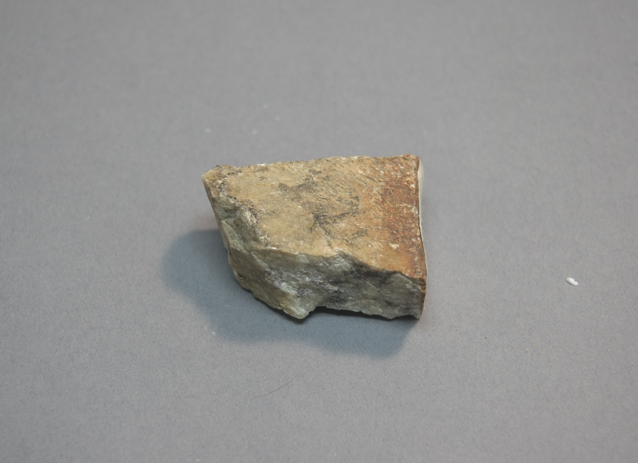 Rock Specimen on Gray Background