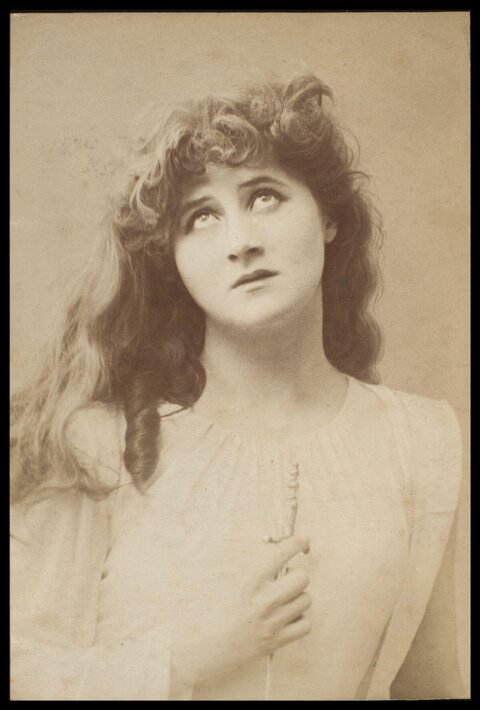 Vintage Sepia Portrait of Young Woman