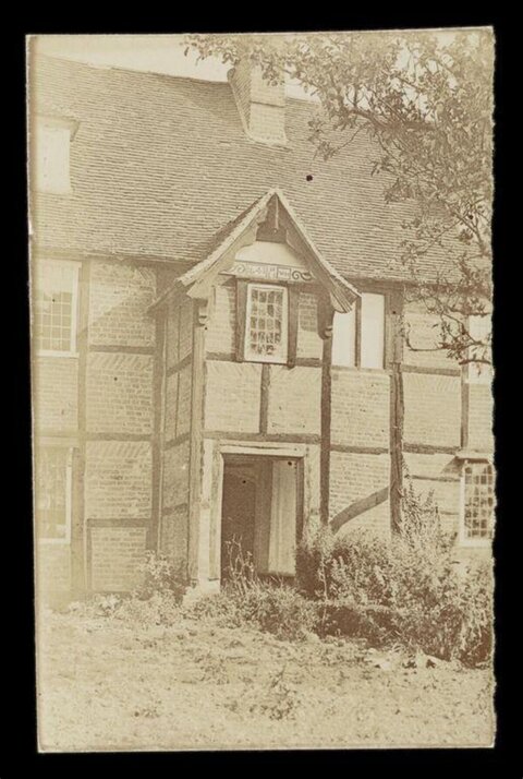 Vintage Timber Frame House Entrance