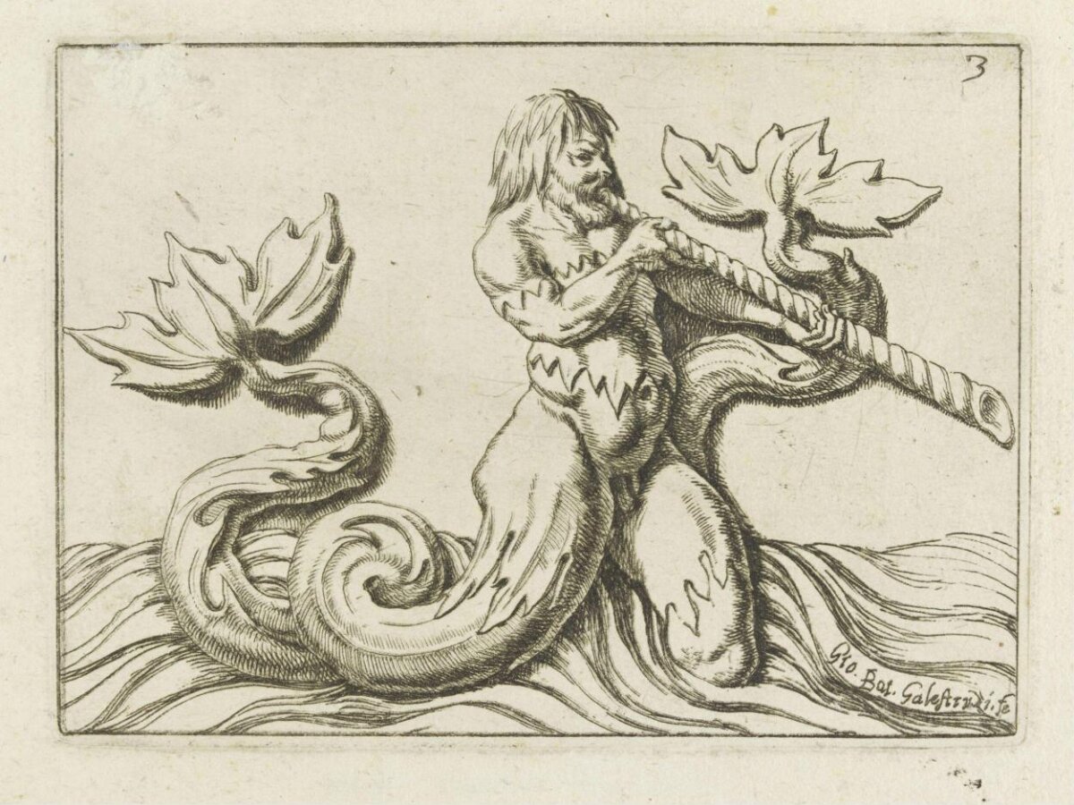 Double-Tailed Sea God Etching