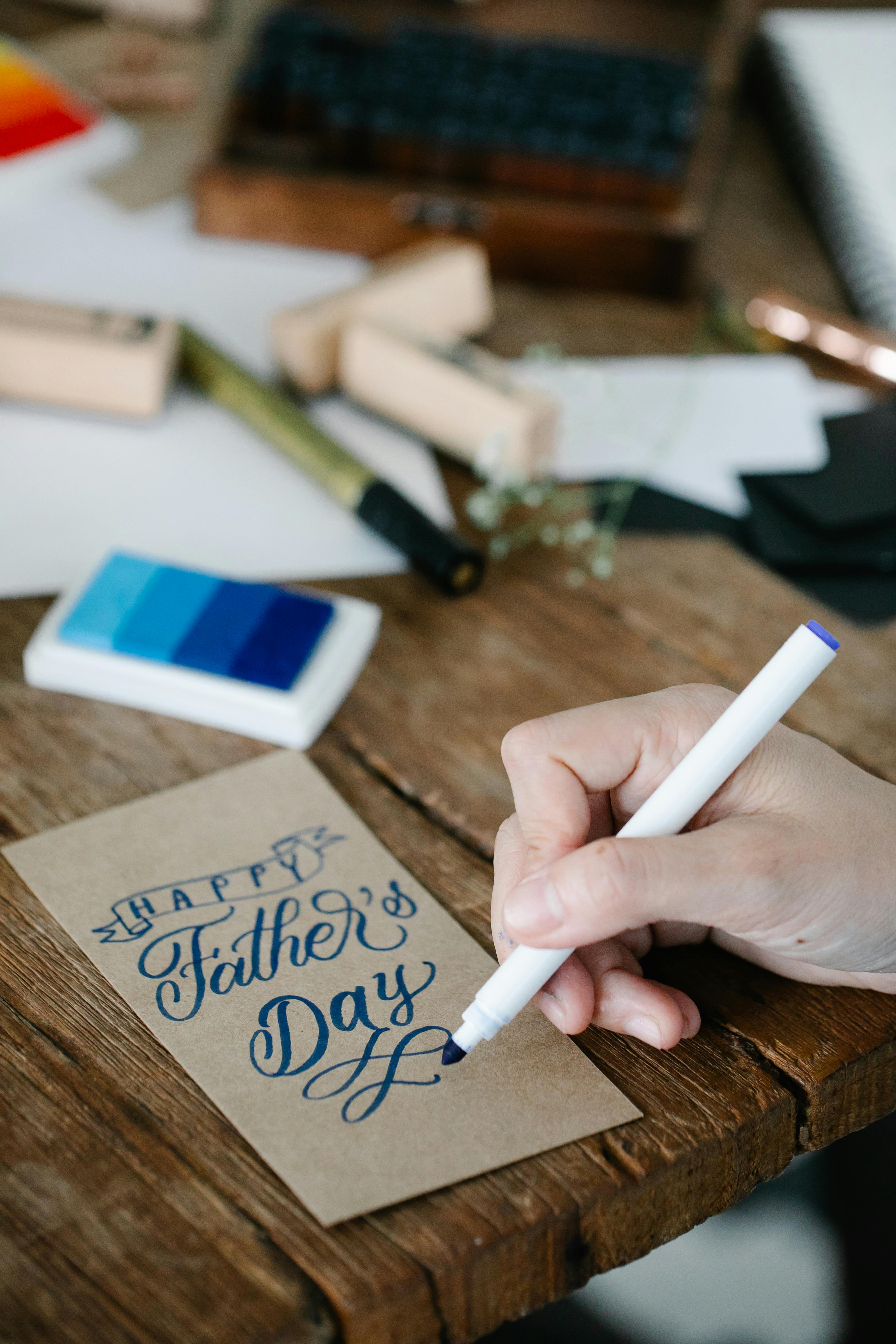 Hand Lettering Happy Father's Day Card