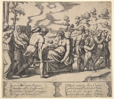 Renaissance Engraving Funeral Procession