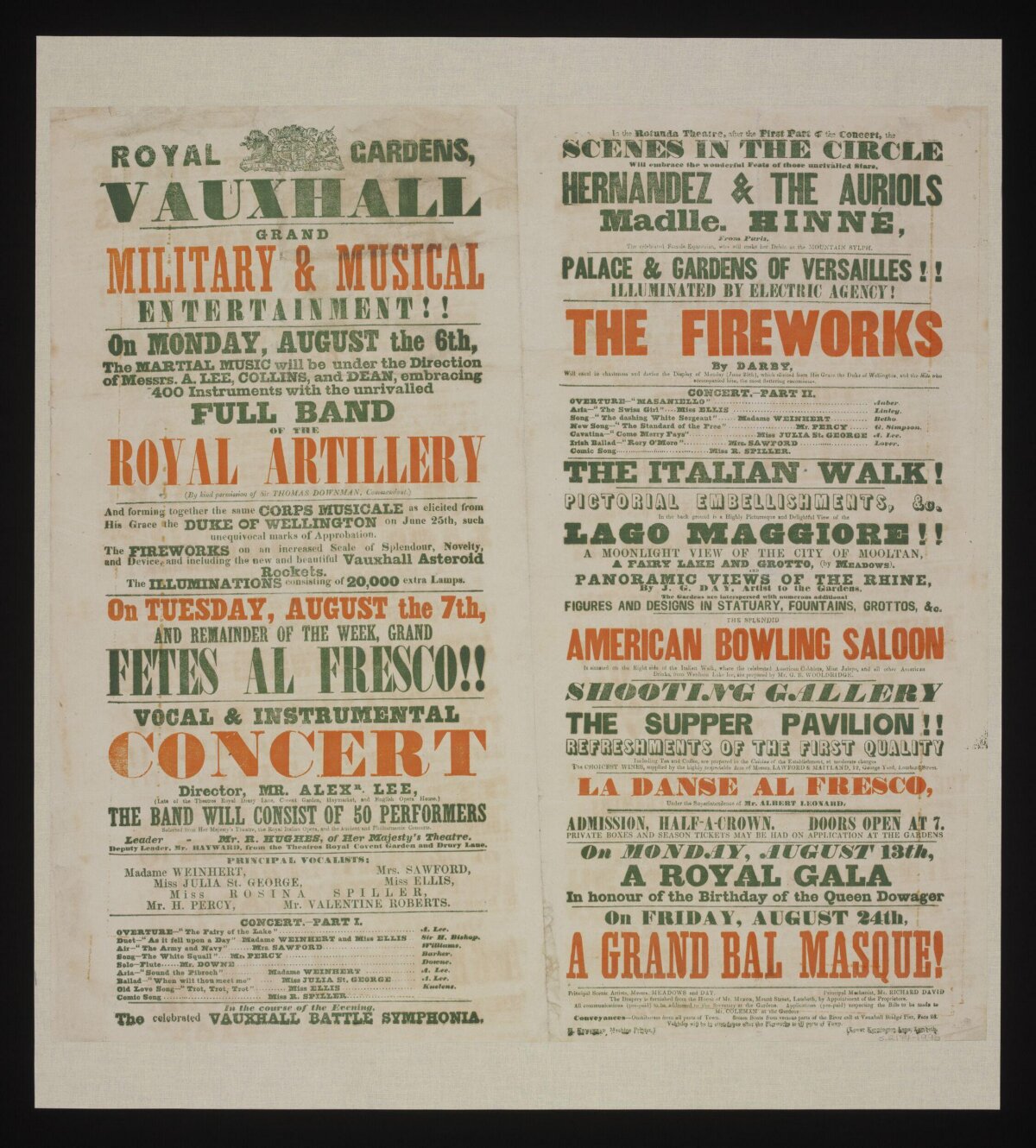 Vauxhall Gardens Entertainment Poster