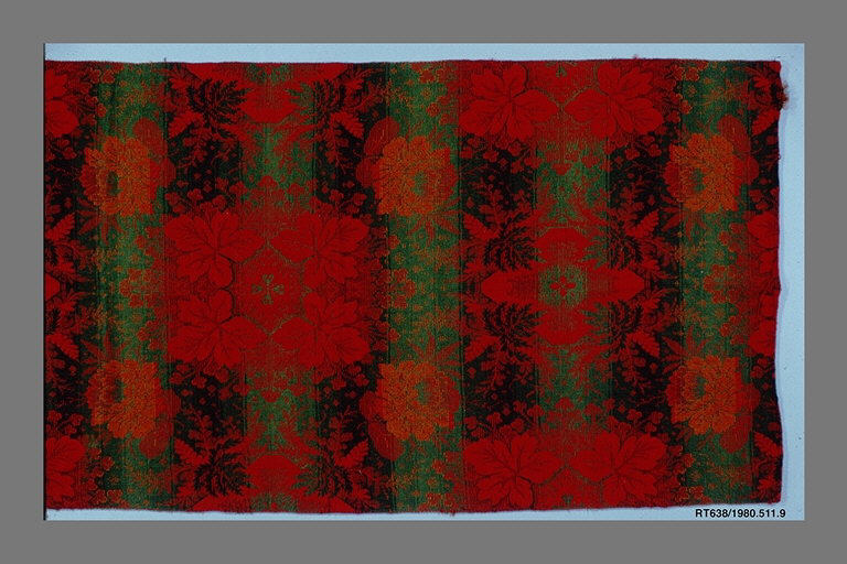Antique Floral Patterned Textile Fragment