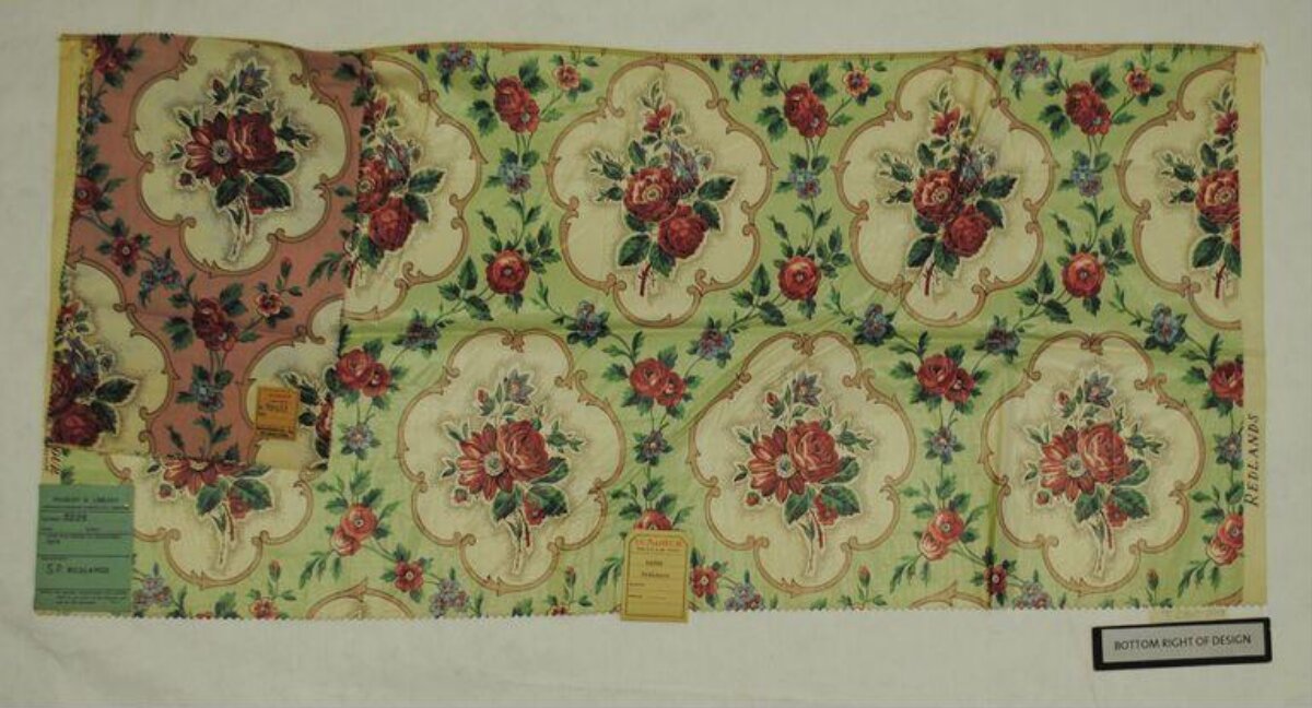 Vintage Floral Print Fabric Sample