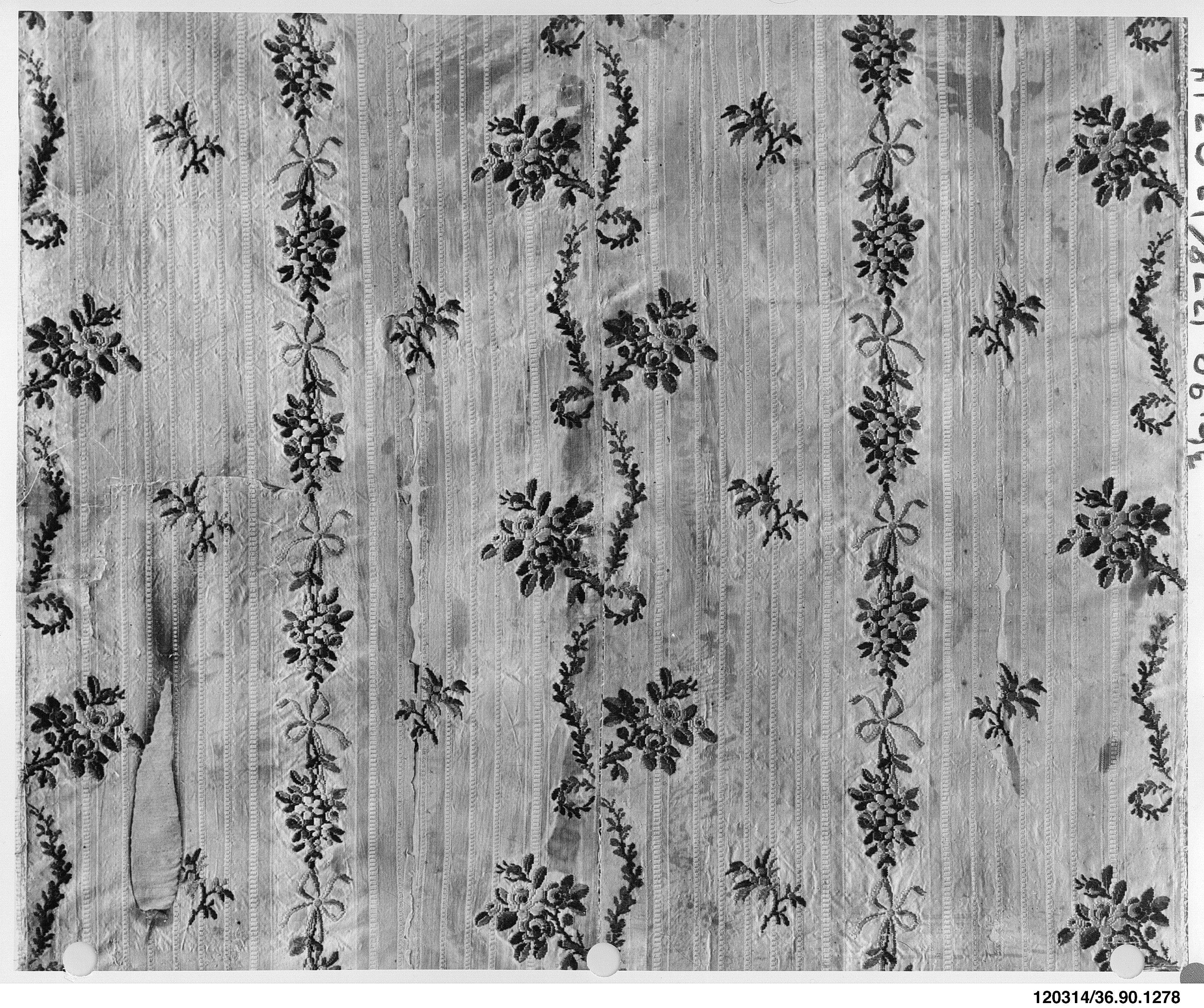 Antique Floral Embroidered Textile