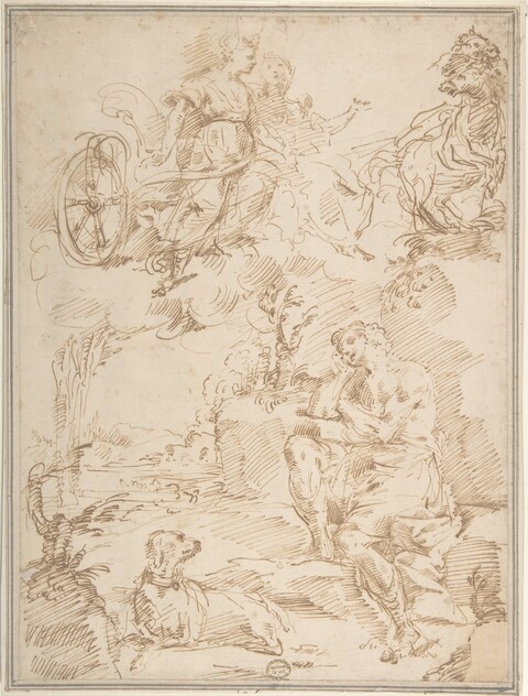 Pen and Ink Sketch of Classical Figures