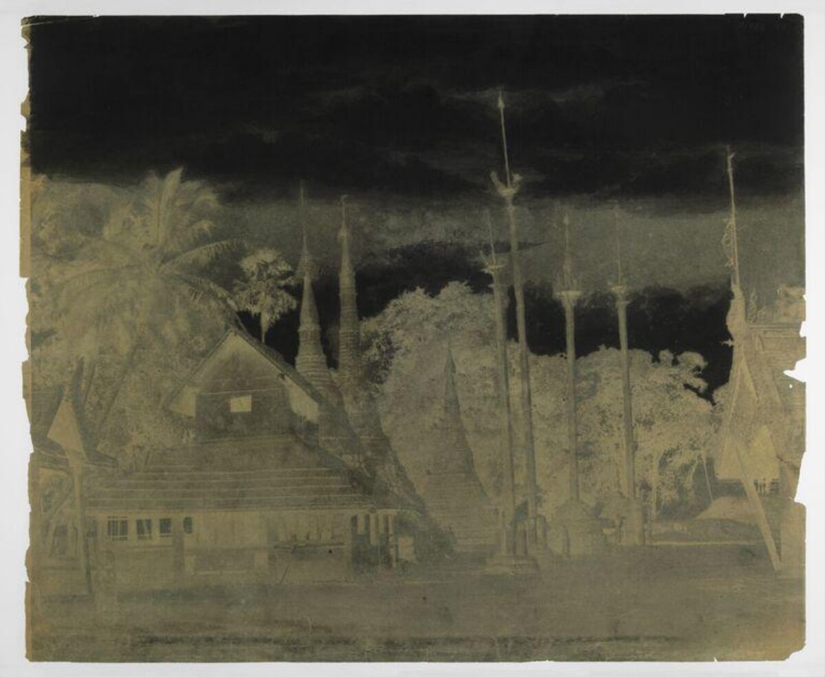 Aged Negative of Temple Grounds