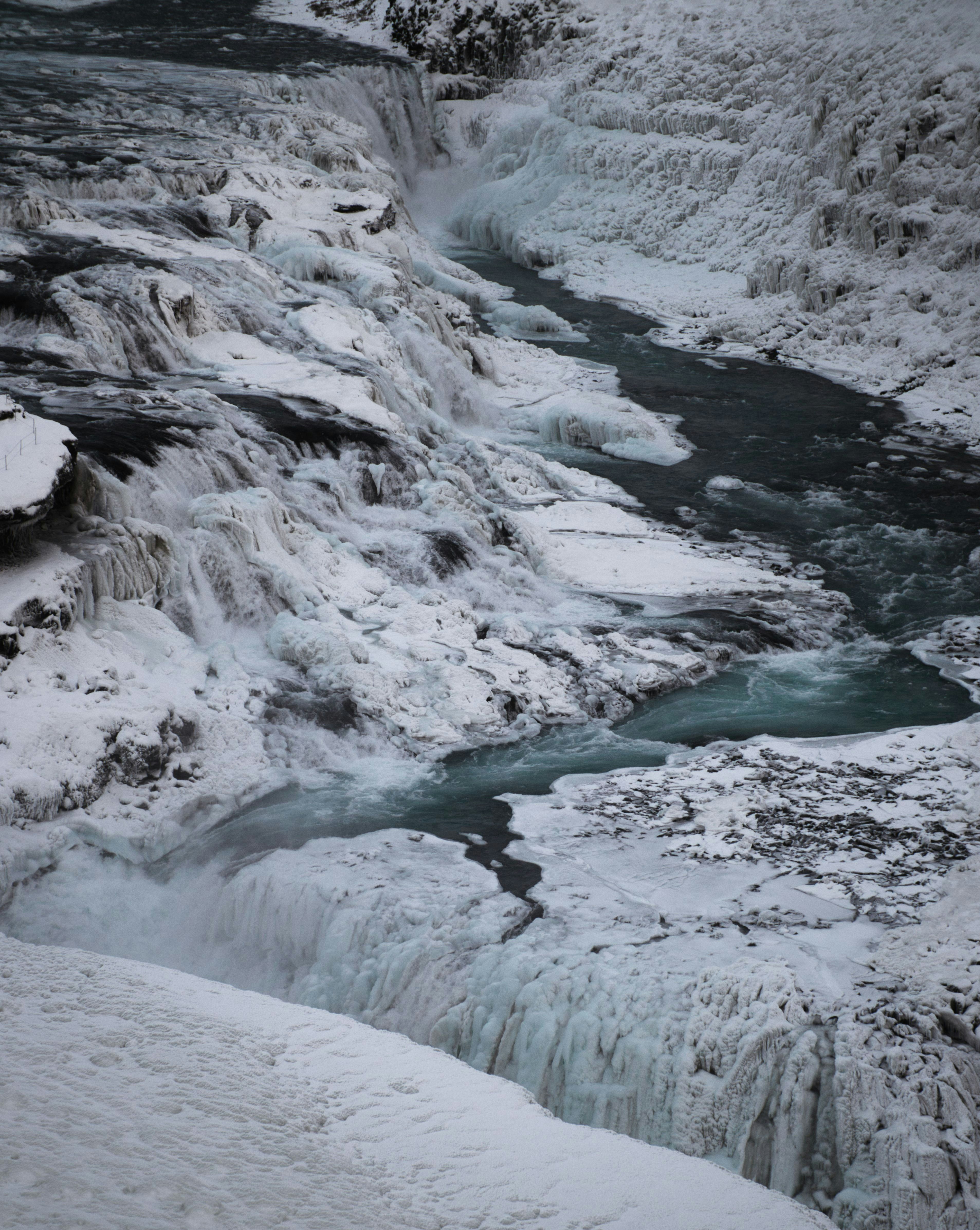 Frozen Waterfall in Winter