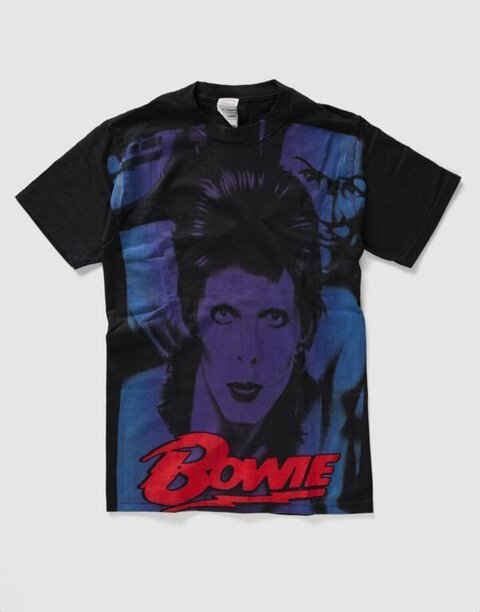 Black David Bowie Print T-Shirt
