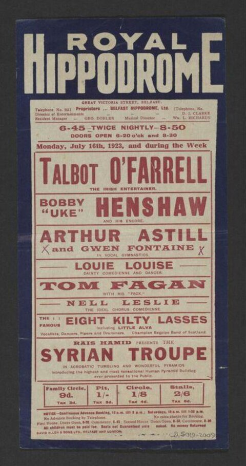 1923 Royal Hippodrome Show Poster
