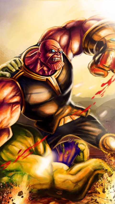 Thanos vs Hulk Battle