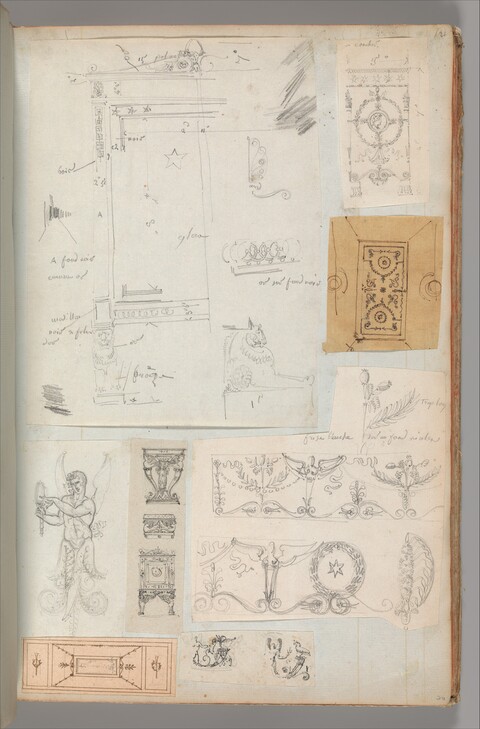 Album Page of Decorative Design Sketches