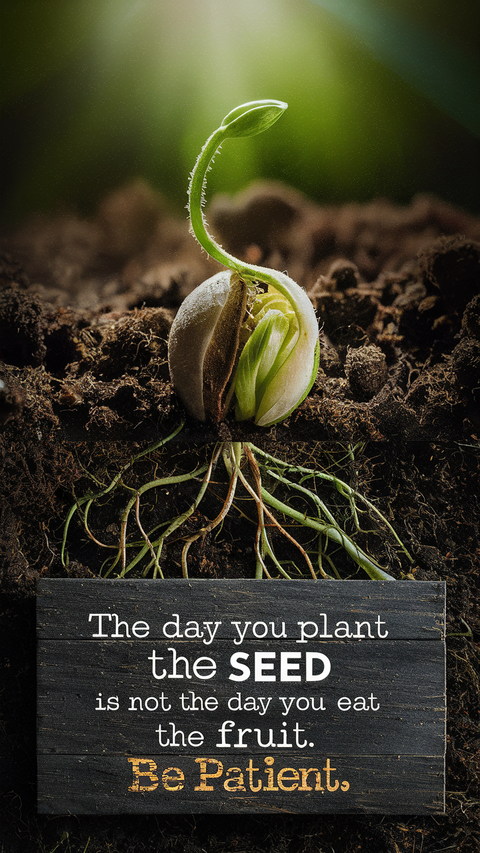 Sprouting Seed With Patience Quote