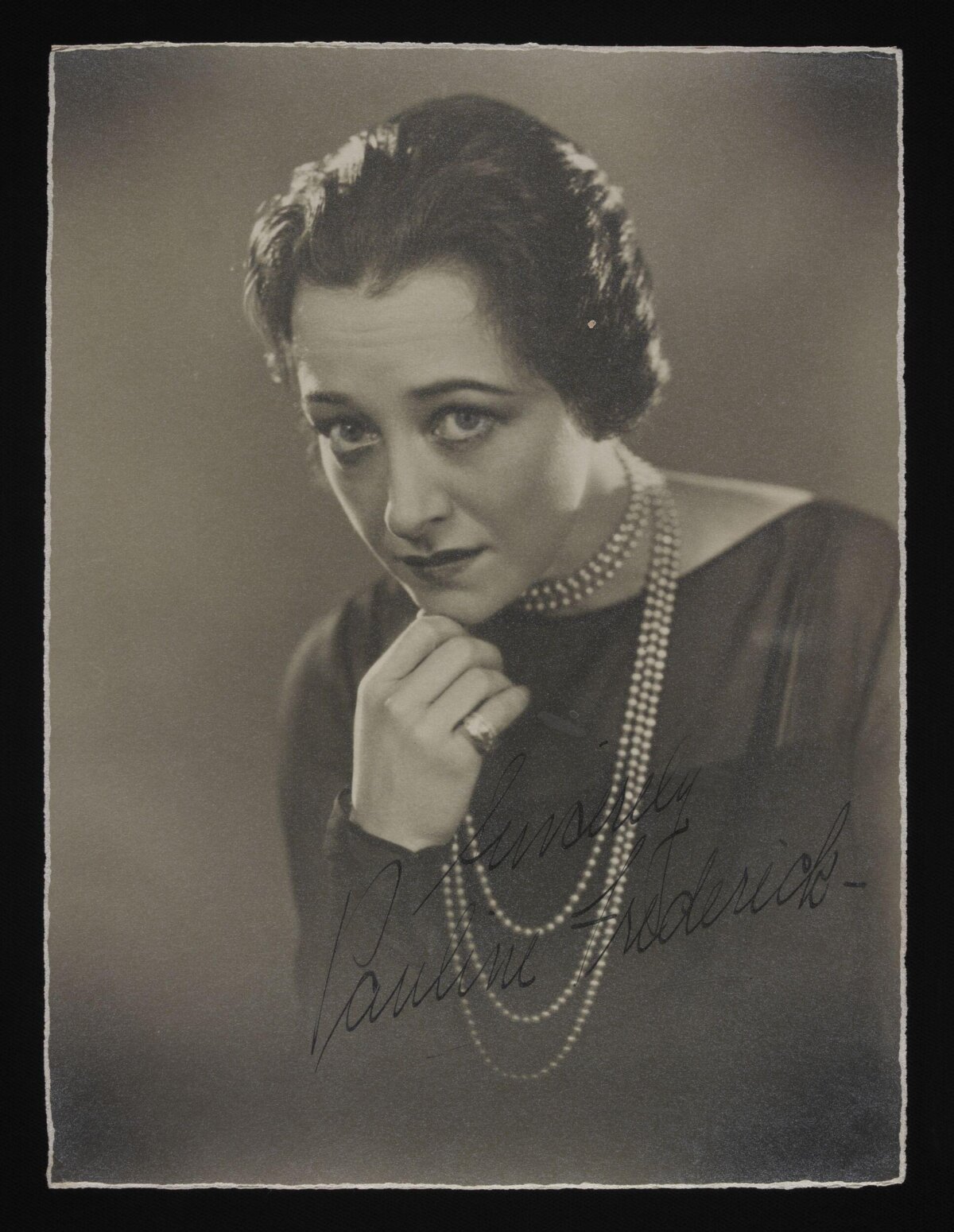 Signed Vintage Portrait of Pauline Frederick
