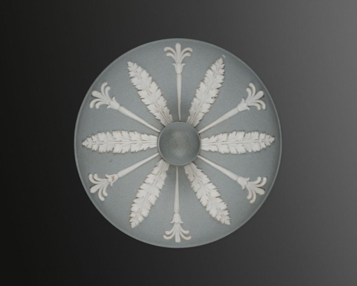 Grey White Relief Decorative Plate