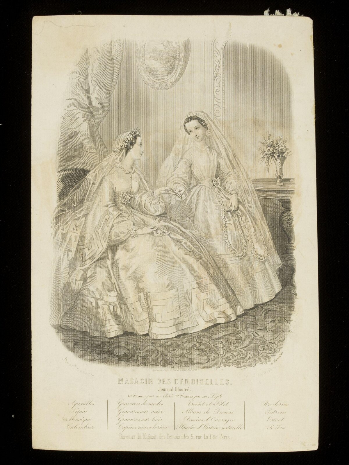 19th Century Bridal Fashion Engraving