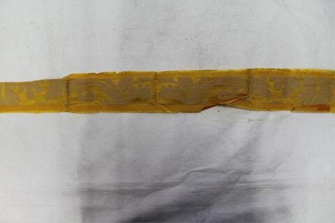 Yellow Patterned Stripe on White Paper