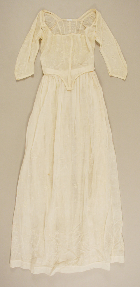 Cream Embroidered Vintage Long Dress