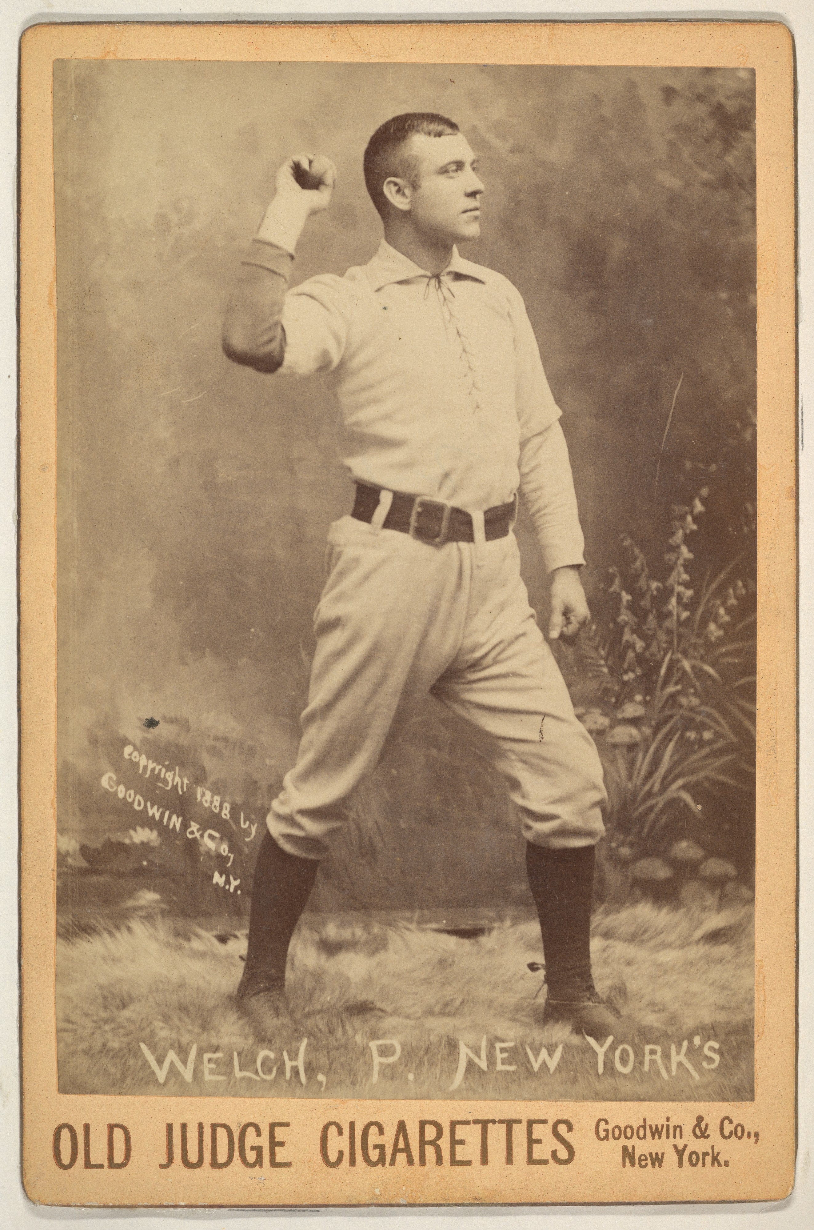 Old Judge Cigarette Card of New York Pitcher Welch