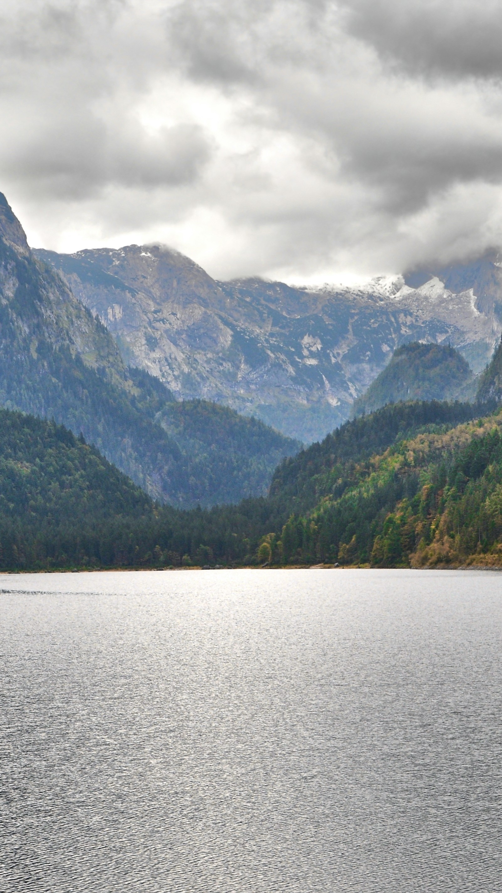 Cloudy Mountain Lake Landscape