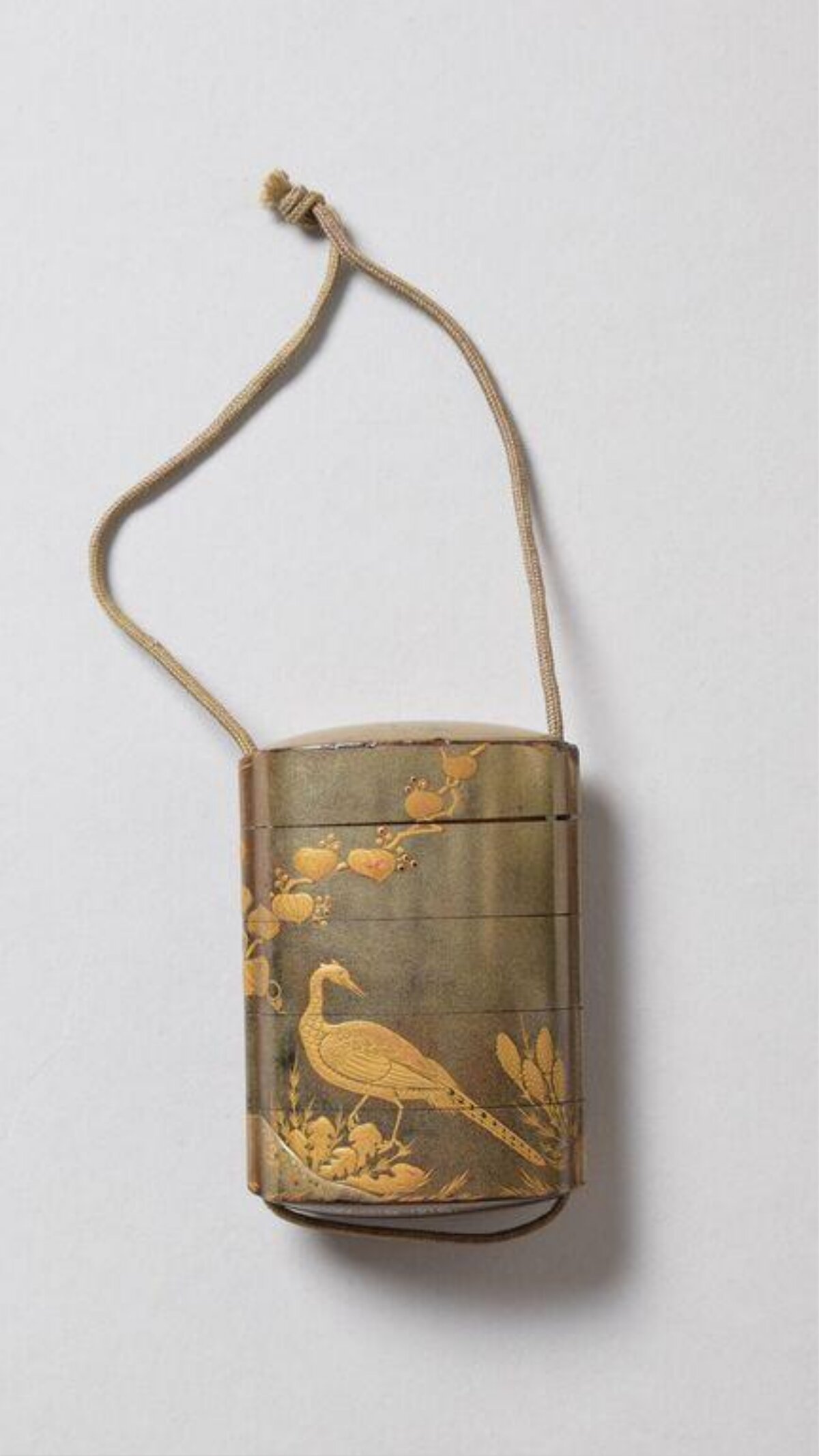 Gold Lacquer Bird Pattern Inro