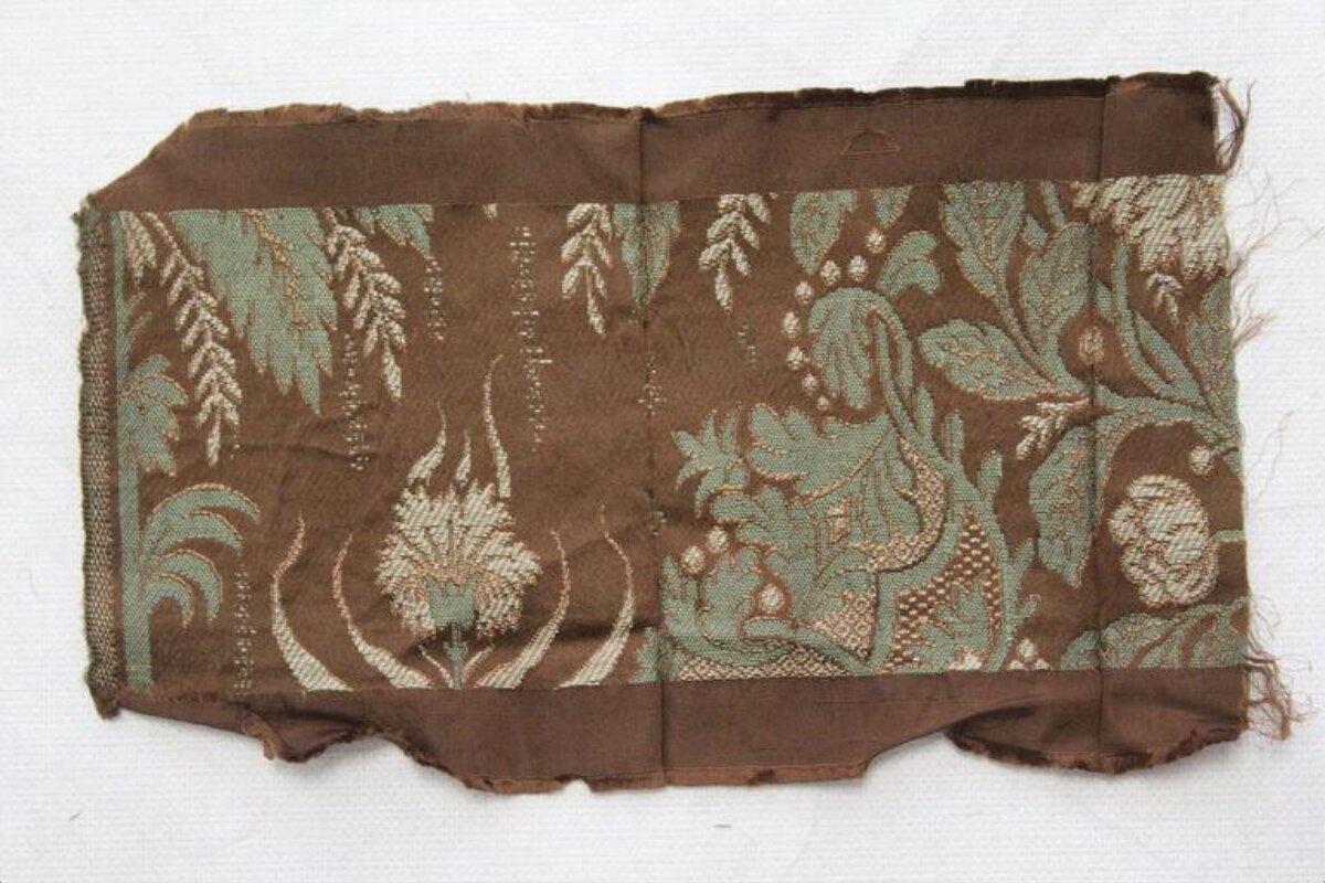 Vintage Patterned Woven Fabric Fragment