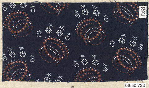 Dark Blue Floral Printed Textile Sample