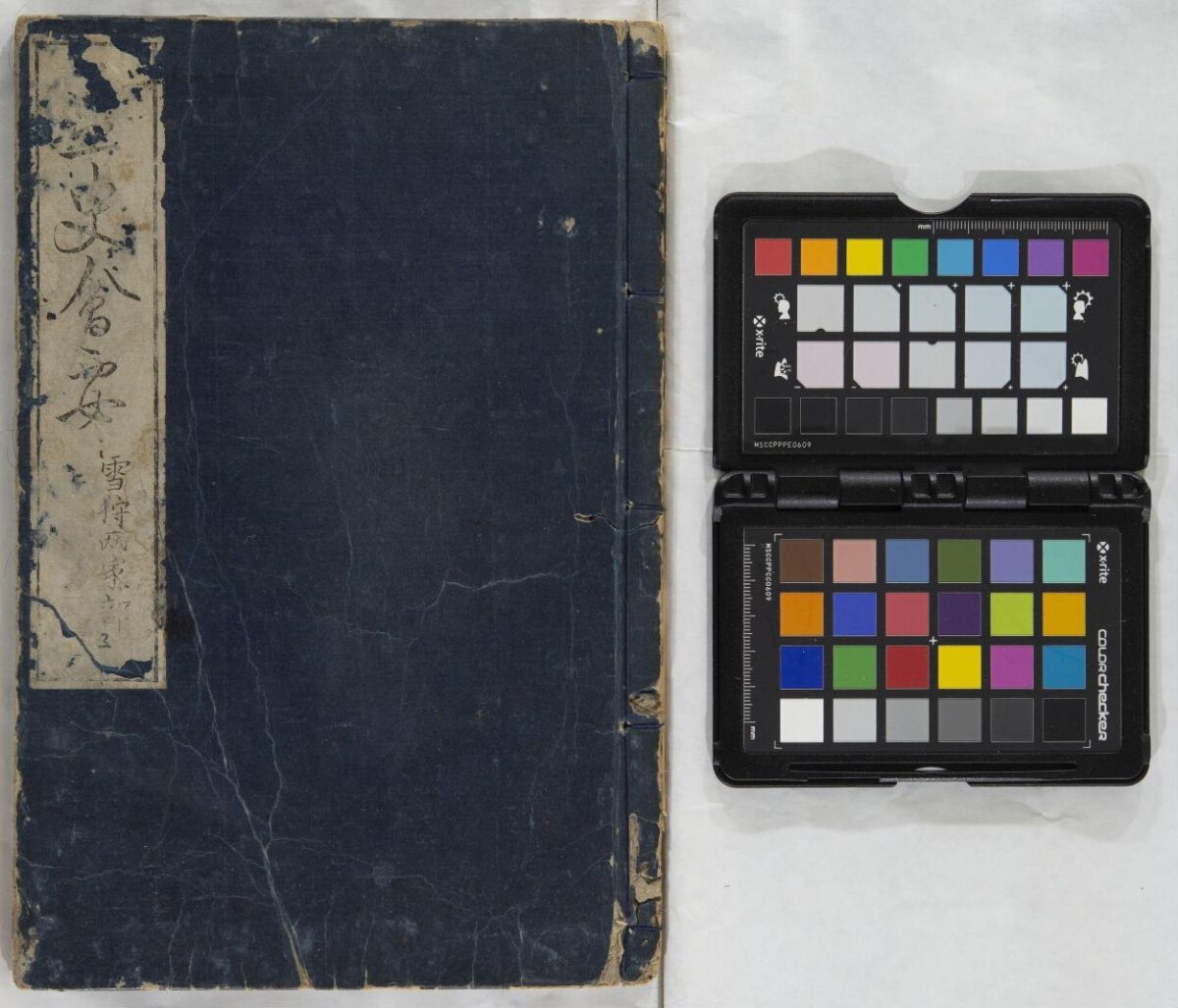 Antique Thread-bound Book and Color Checker