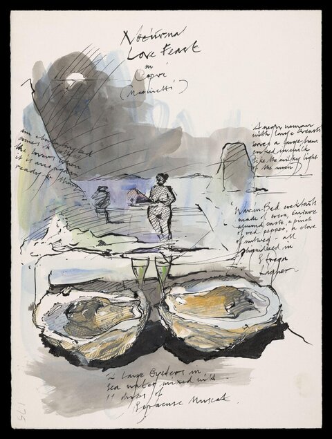 Nocturnal Feast Sketch on Capri