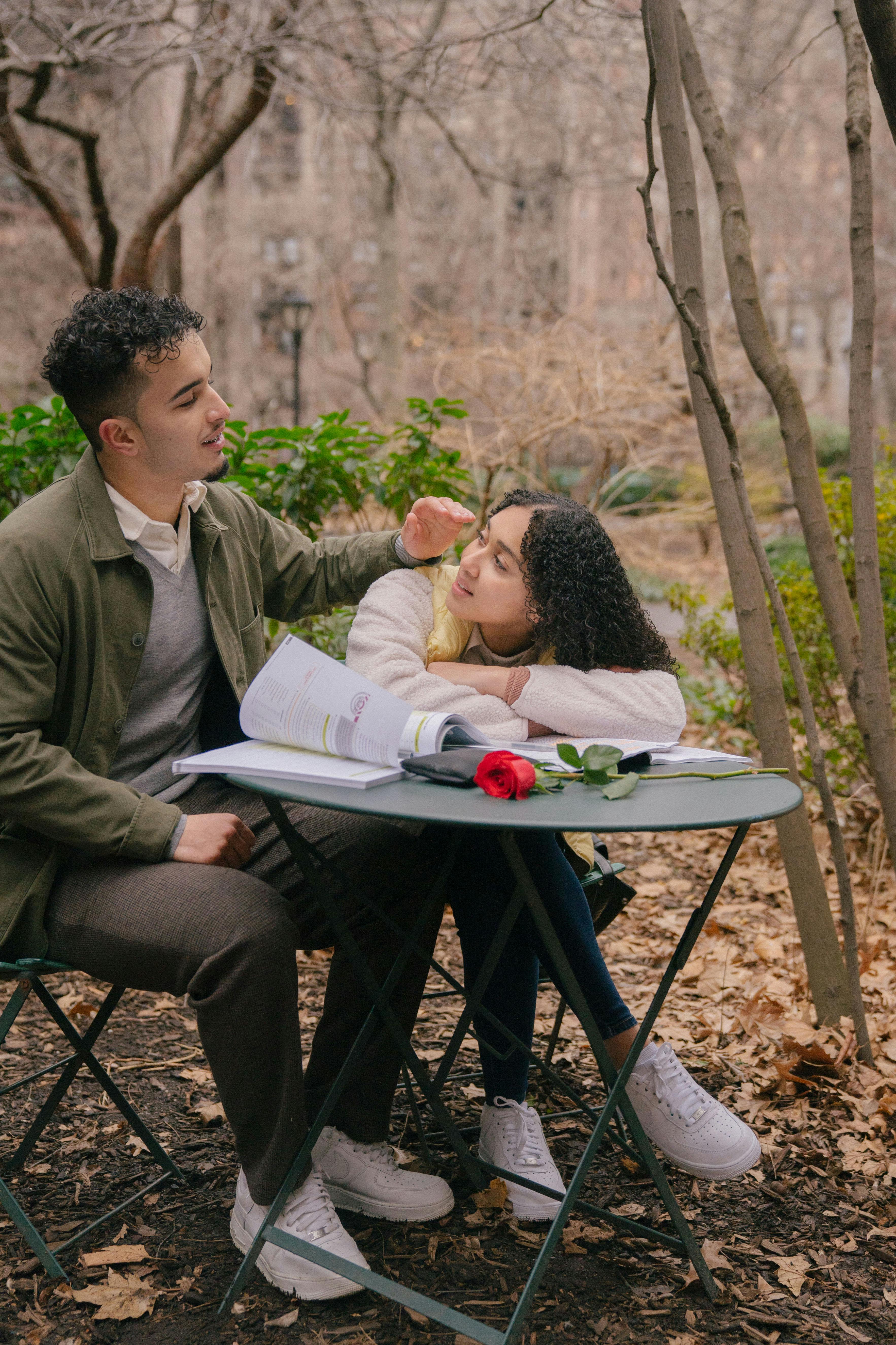 Young Couple on Date in Park
